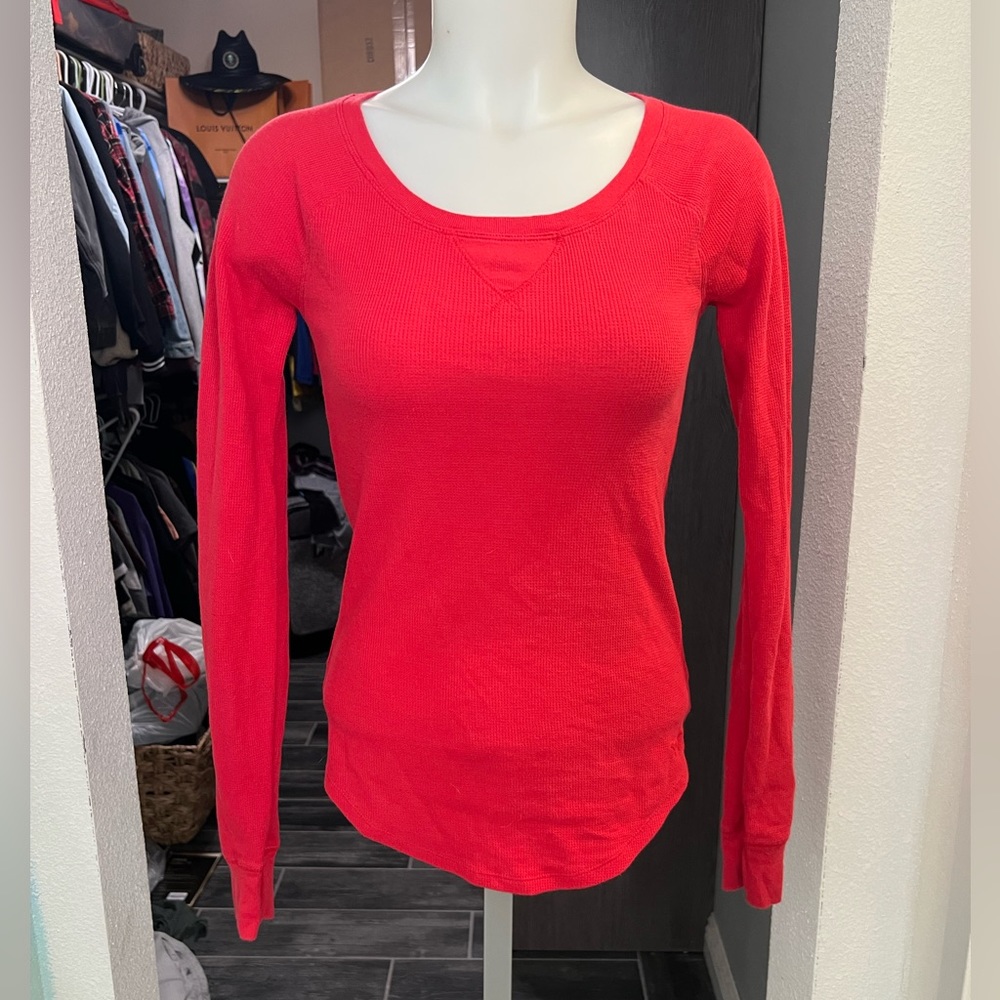 PINK VS Red Long Sleeve PJ Top